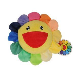Takashi Murakami KaiKai KiKi 30CM Rainbow Flower Plush Pillow Cushion Smile Face